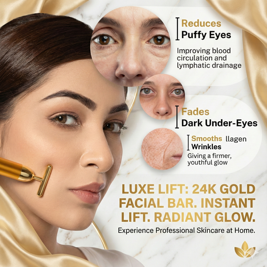 24K Gold Energy Beauty Bar Electric Facial Massage Roller