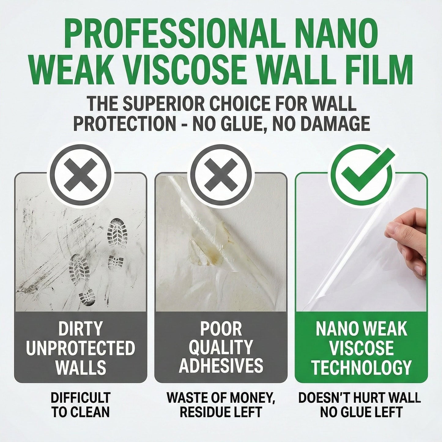 Self- Adhesive Transparent Electrostatic Wall Protection Film || Buy 1 Get 1 Free